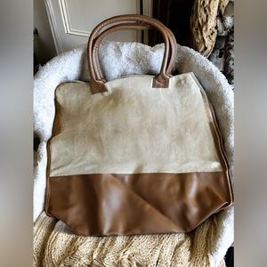 Leather Canvas Tote